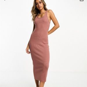- rust color midi dress new with tags